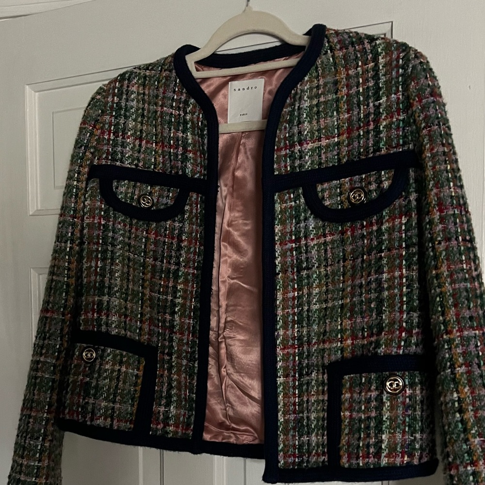 Sandro tweed boucle jacket size 4
